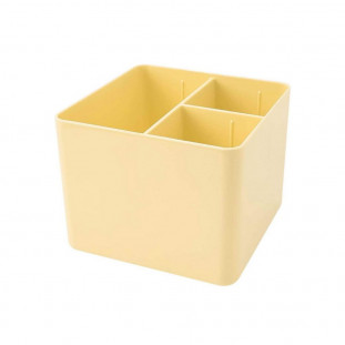 Porta Objetos Amarelo Pastel Com 3 Divisórias Dello
