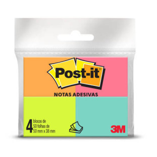Post-it Colorido Adesivo 653 Tropical 38x50mm 50 Folhas