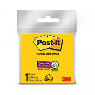 Post-it Colorido Adesivo Amarelo Neon 76x76mm 45 Folhas