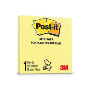 Post-it Colorido Adesivo Amarelo Pastel 76x76mm 100F