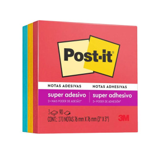 Post-it Notas Adesivas 3 Cores Diversão Colorida 76x76mm 270F