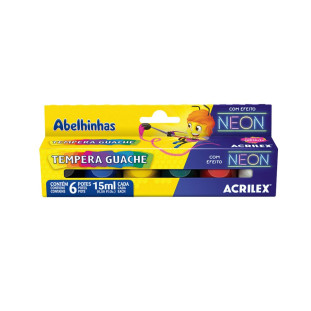 Tinta Guache Neon Acrilex 6 Cores