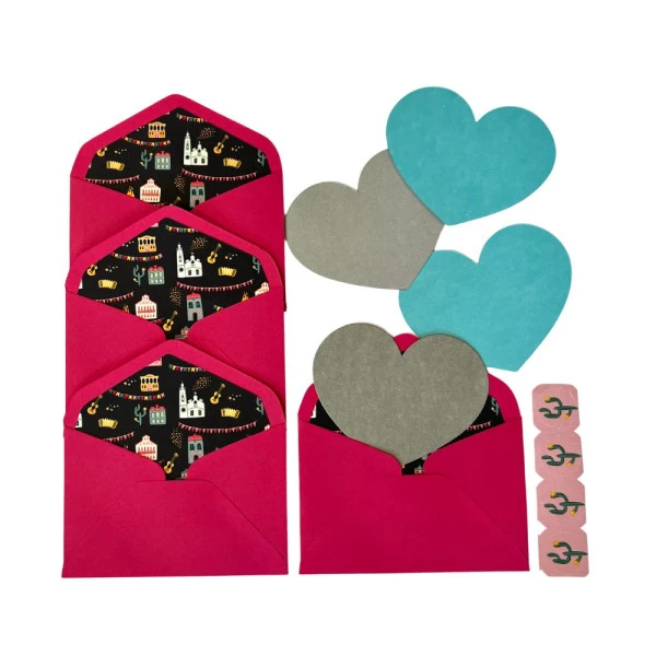 Papel de Carta Kit Com 4 Envelopes Mini Correio Elegante