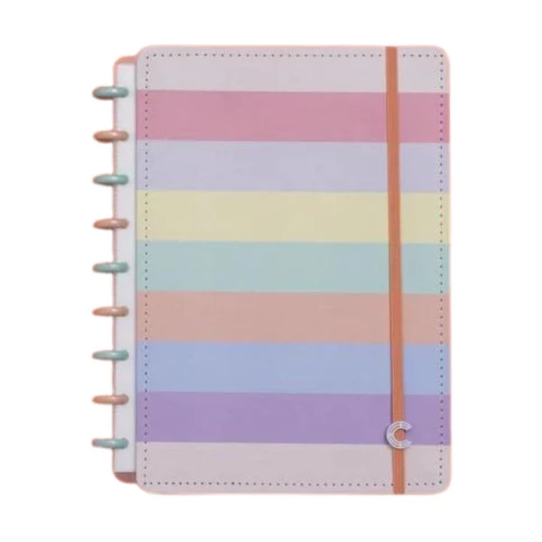 Caderno Inteligente Médio Arco-Iris Pastel