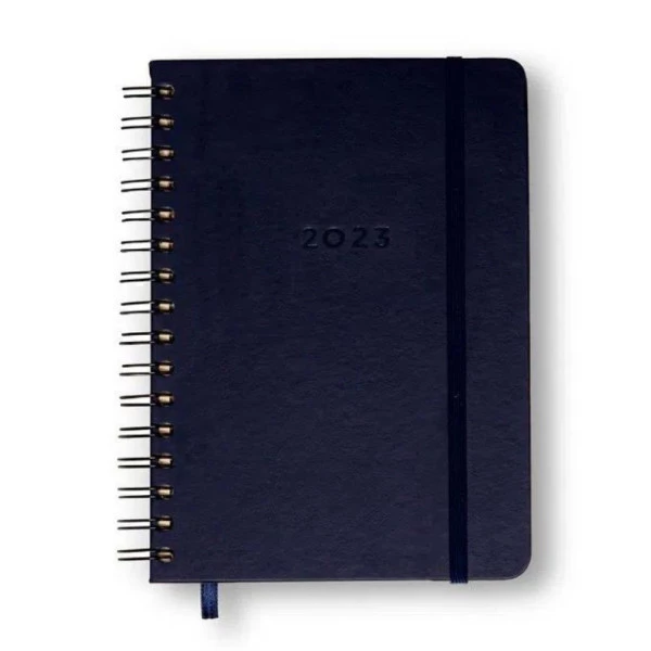 Agenda Planner Wire-o 2023 Clássica Diária A5 Azul