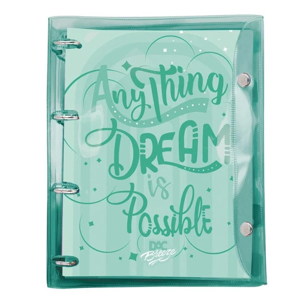 Fichário Universitário Caderno Argolado Cristal Verde