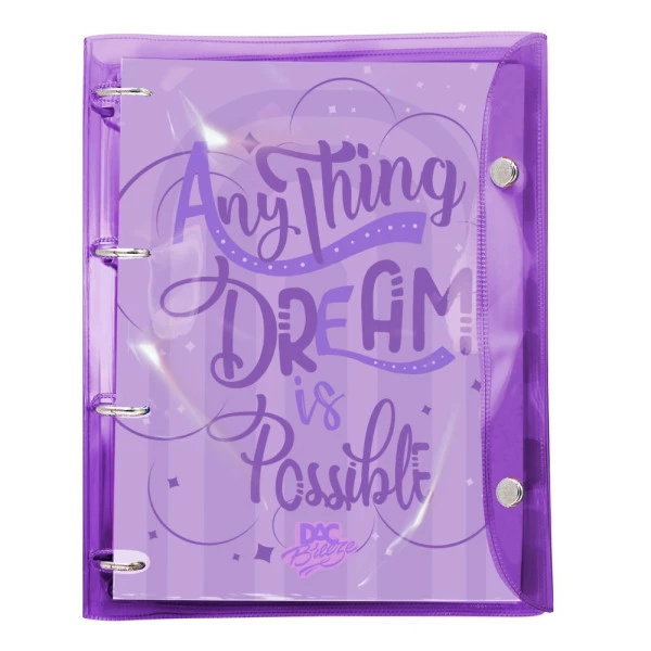 Fichário Universitário Caderno Argolado Cristal Lilás