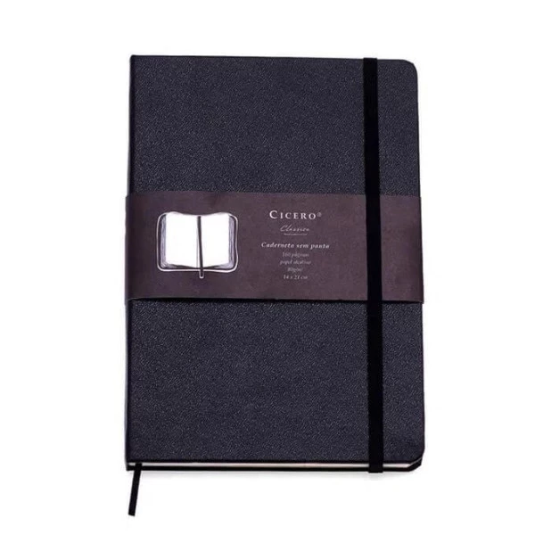Caderno Sem Pauta Clássico Preto 14x21 - Cicero