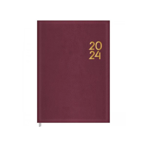 Agenda Diária 2024 Costurada Tilibra Torino Bordô 134x192mm