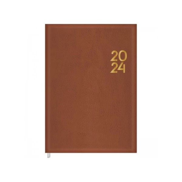 Agenda Diária 2024 Costurada Tilibra Torino Cinnamon 134x192mm