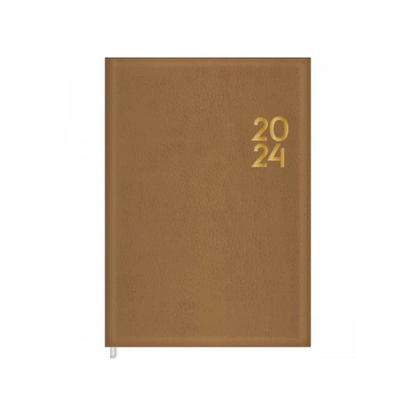 Agenda Diária 2024 Costurada Tilibra Torino Caramelo 134x192mm