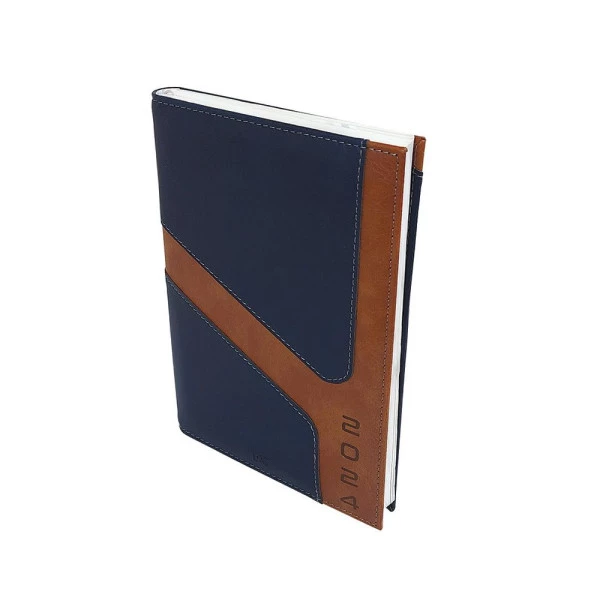 Agenda Diária 2024 DAC Azul Marinho & Marrom 134x190mm