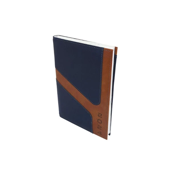 Agenda Diária 2024 DAC Azul Marinho & Marrom Mini 102x139mm