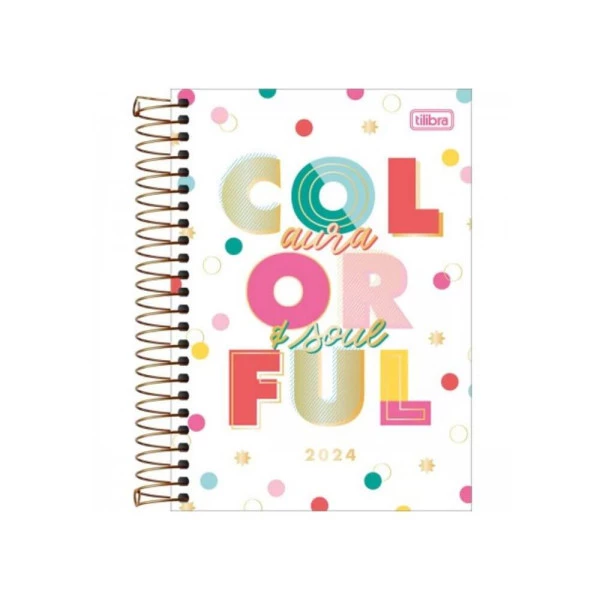 Agenda Diária 2024 Tilibra Be Nice Colorful 14x20cm
