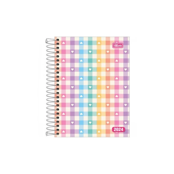 Agenda Diária 2024 Tilibra D+ Feminino Corações 117x164mm