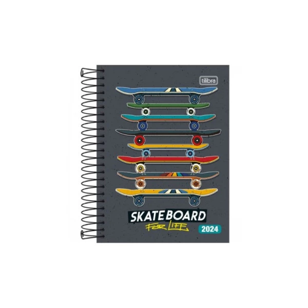 Agenda Diária 2024 Tilibra D+ Masculino SkateBoard 117x164mm