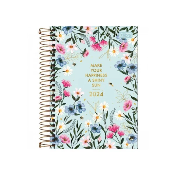 Agenda Diária 2024 Tilibra Le Vanille Azul 14x20cm