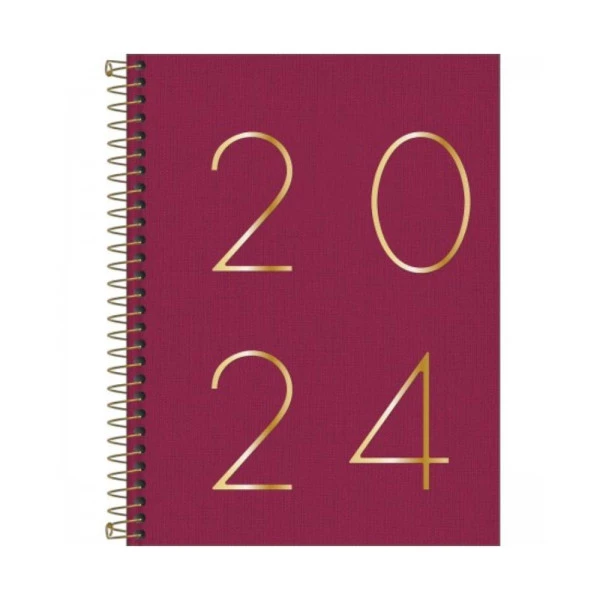 Agenda Diária 2024 Tilibra Lume Rosa 177x240mm