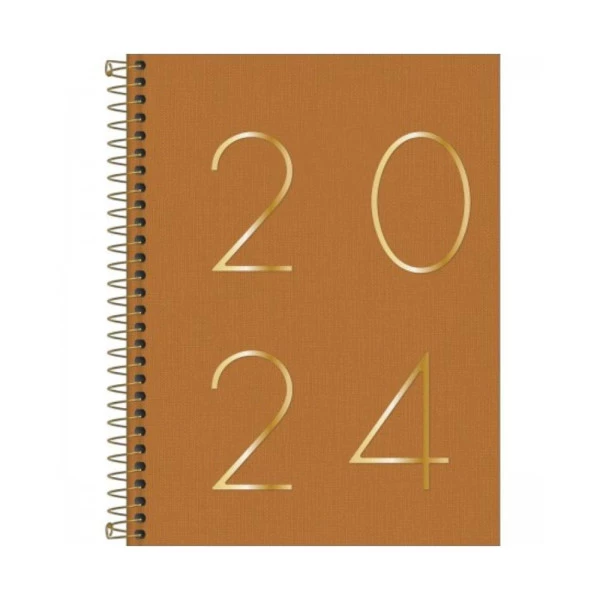 Agenda Diária 2024 Tilibra Lume Amarelo 177x240mm