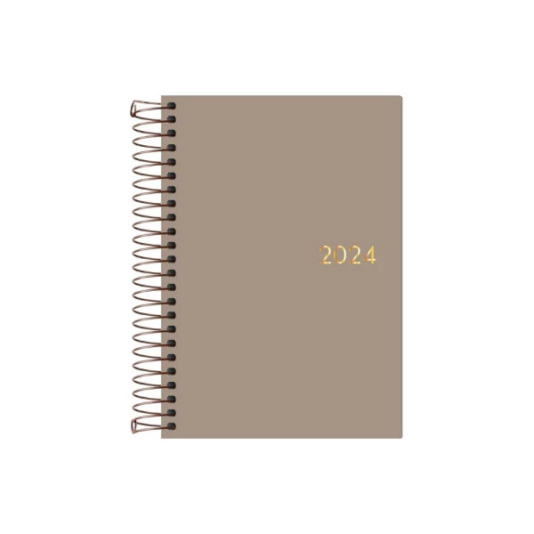 Agenda Diária 2024 Tilibra Napoli Bege 129x187mm