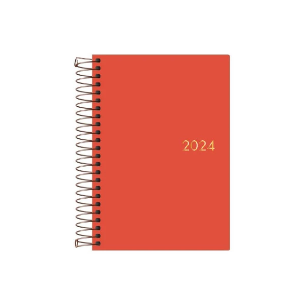 Agenda Diária 2024 Tilibra Napoli Laranja 129x187mm