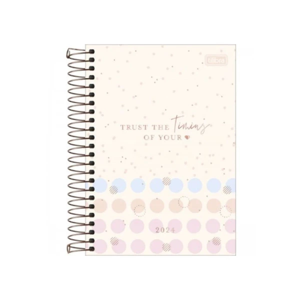 Agenda Diária 2024 Tilibra Soho Bolinhas 14x20cm
