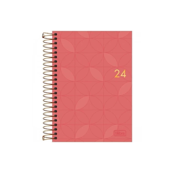 Agenda Diária 2024 Tilibra Spot Coral 129x187mm