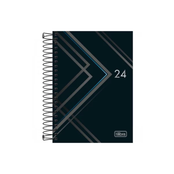 Agenda Diária 2024 Tilibra Spot Preto e Azul 129x187mm