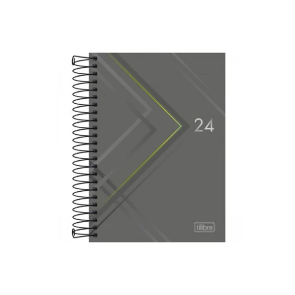 Agenda Diária 2024 Tilibra Spot Cinza e Verde 129x187mm