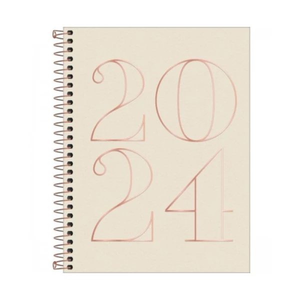 Agenda Diária 2024 Tilibra Vanilla Creme 177x240mm
