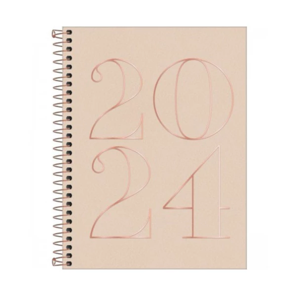 Agenda Diária 2024 Tilibra Vanilla Bege 177x240mm