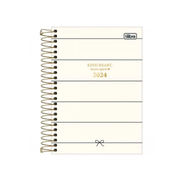 Agenda Diária 2024 Tilibra West Village Listras Brancas 14x20cm