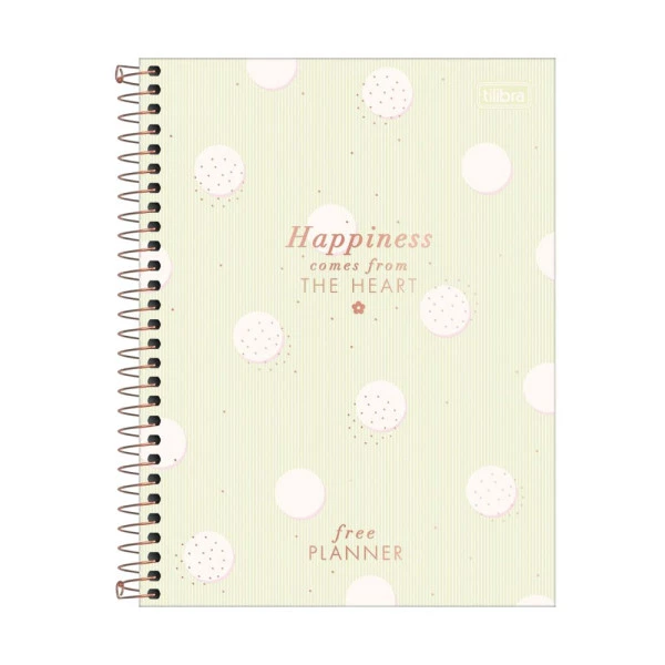 Agenda Free Planner Permanente Soho Capa Verde Com Bolinhas Brancas 177x240mm Tilibra