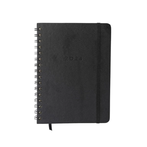 Agenda Planner 2024 Cicero Wire-o Clássica Preto A5