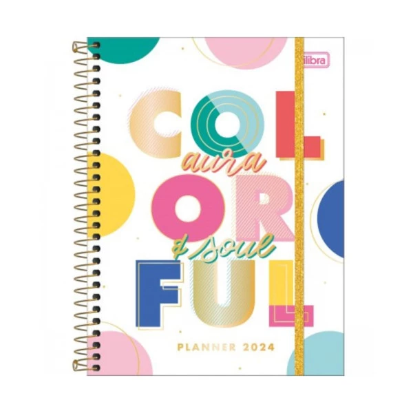 Agenda Planner 2024 Tilibra Be Nice Colorful 177x240mm