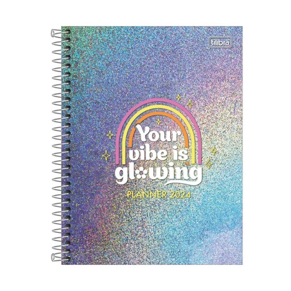 Agenda Planner 2024 Tilibra Glow Your Vibe 177x240mm