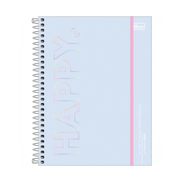 Agenda Planner 2024 Tilibra Happy Azul 177x240mm