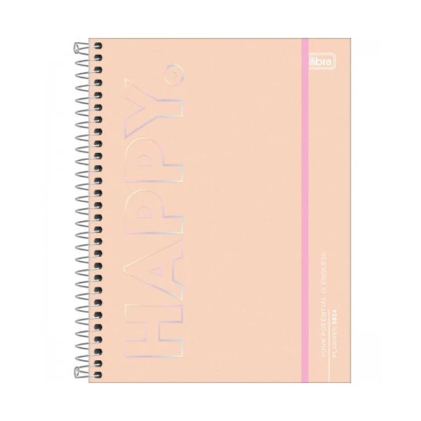 Agenda Planner 2024 Tilibra Happy Laranja 177x240mm
