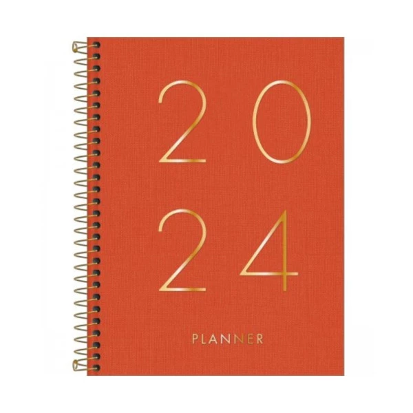 Agenda Planner 2024 Tilibra Lume Laranja 177x240mm