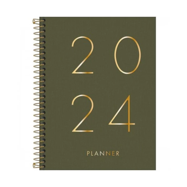 Agenda Planner 2024 Tilibra Lume Verde 177x240mm
