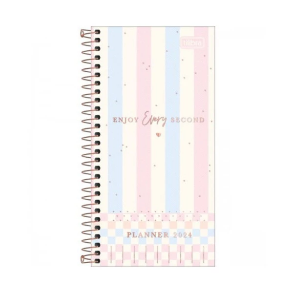 Agenda Planner 2024 Tilibra Soho Slim Listras 119x240mm