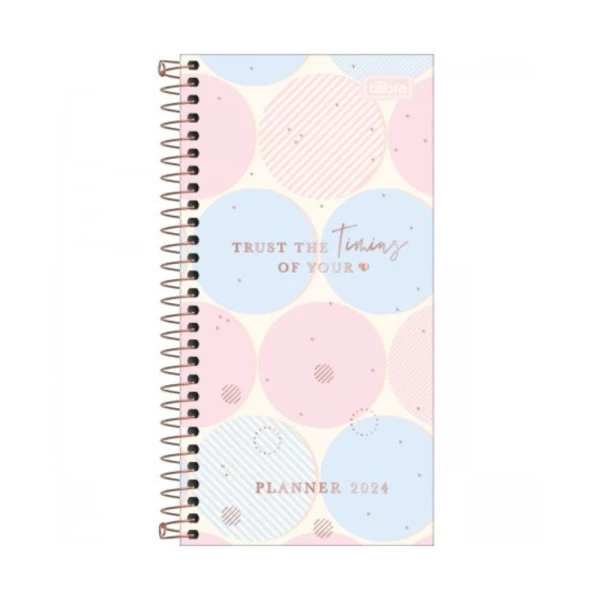 Agenda Planner 2024 Tilibra Soho Slim Círculos 119x240mm
