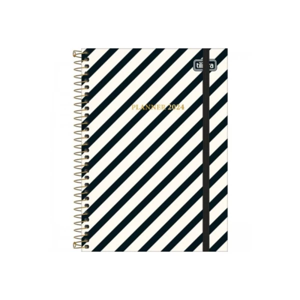 Agenda Planner 2024 Tilibra West Village Listras Diagonal 129x187mm