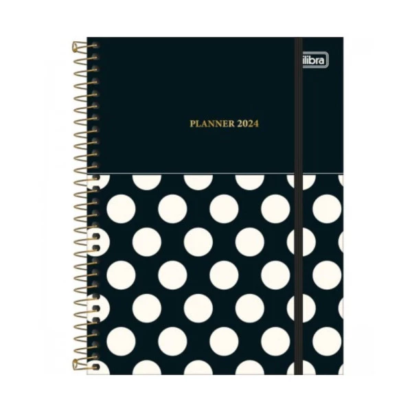 Agenda Planner 2024 West Village Bolinhas Preto 177x240mm
