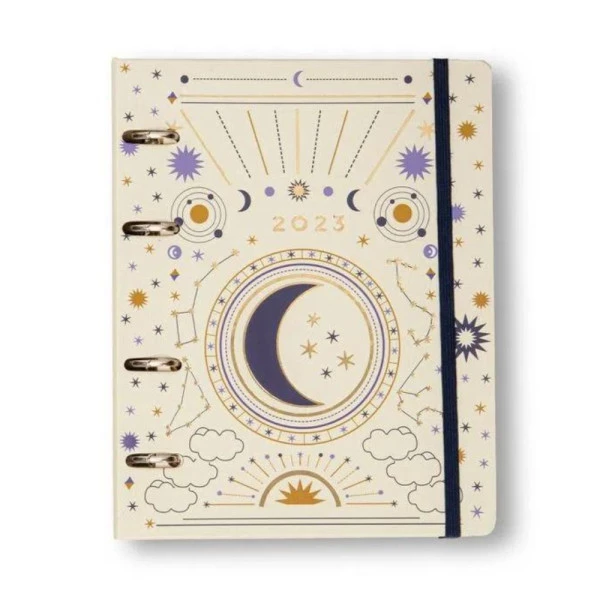 Agenda Planner Argolado 2023 Astral Semanal Notas A5 Carta Lunar Cicero