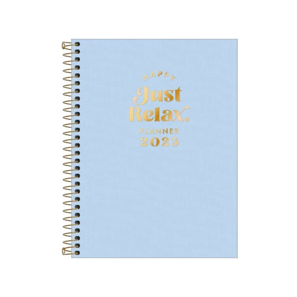 Agenda Planner 2023 Espiral Happy Azul Tilibra