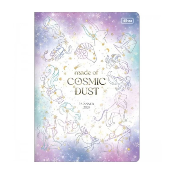 Agenda Planner Mensal 2024 Grampeado Tilibra Magic Cosmic