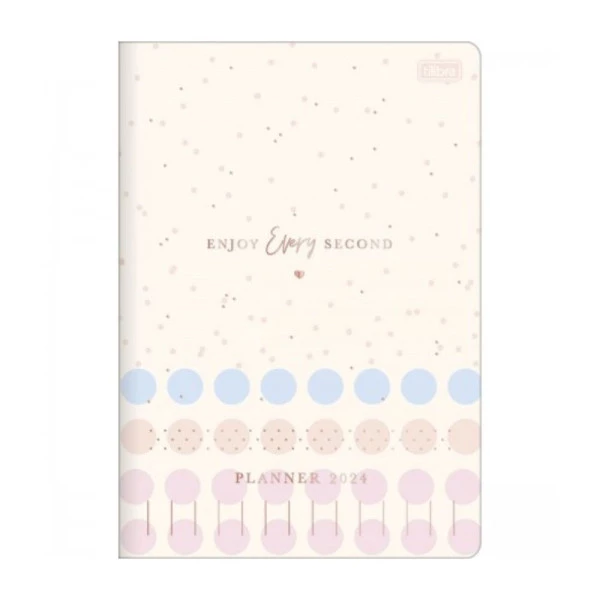Agenda Planner Mensal 2024 Grampeado Tilibra Soho Bolinhas