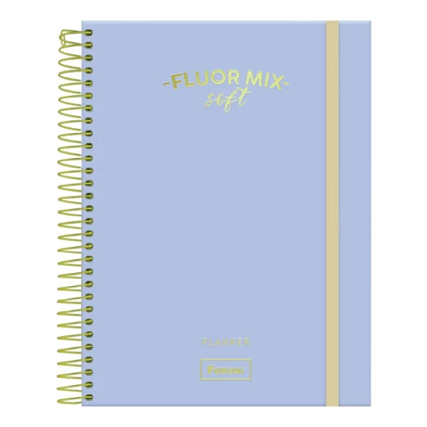 Agenda Planner Permanente Fluor Mix Soft Azul 177mmx240mm Foroni