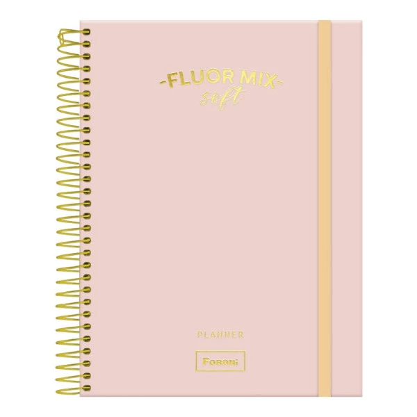 Agenda Planner Permanente Fluor Mix Soft Rosa 177mmx240mm Foroni
